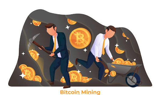 Ilustrasi kegiatan penambangan bitcoin