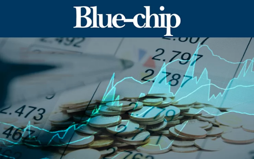 Ilustrasi grafik saham blue chip