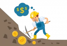 Ilustrasi seorang bitcoin miner