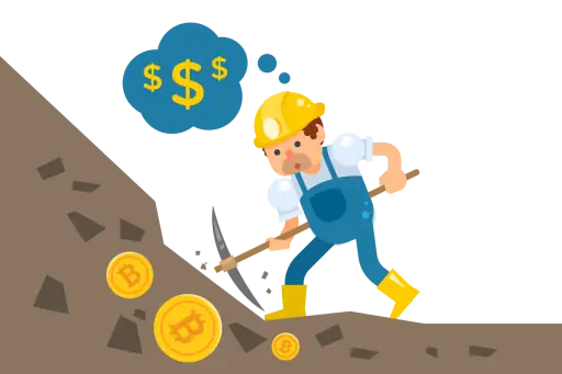 Ilustrasi seorang bitcoin miner